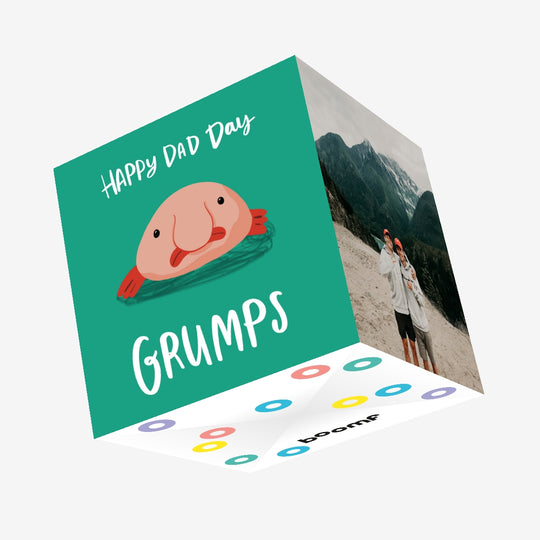 Grumpy Blob Fish Father's Day Confetti-exploding Greetings Card