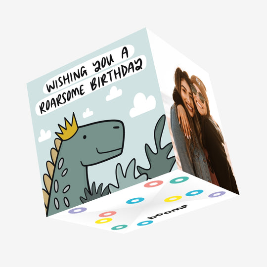 Dinosaur Roarsome Birthday Confetti-exploding Greetings Card