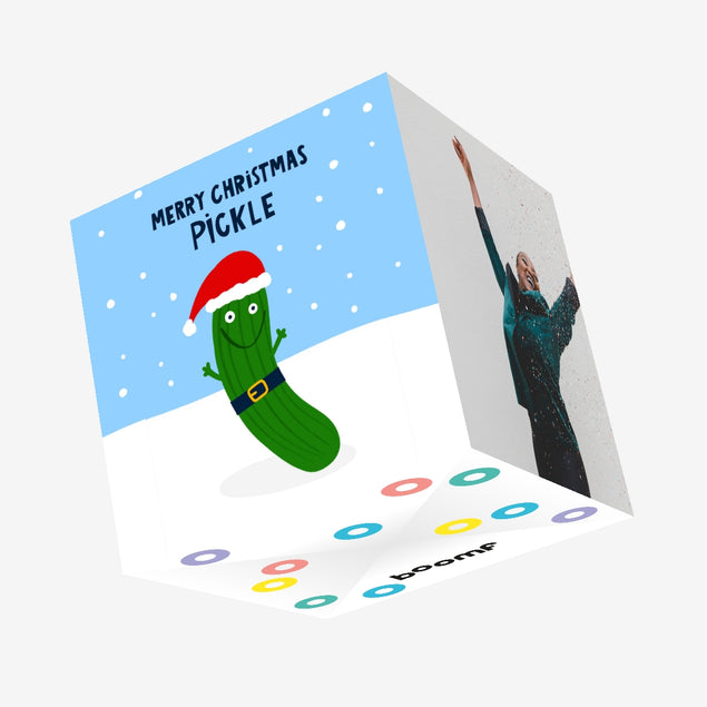 Funny Pickle Christmas Confetti-exploding Greetings Card
