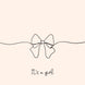 It's A Girl Minimalist Bow New Baby Card