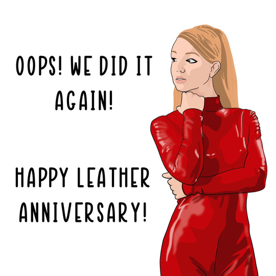 Happy Leather Anniversary Card