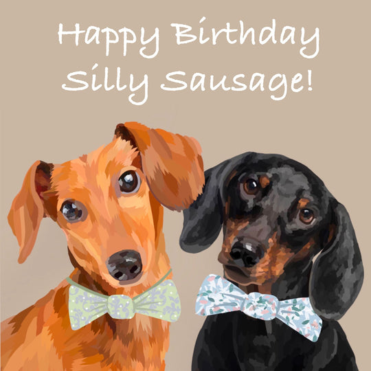 Happy Birthday Silly Sausage Dachshund Card