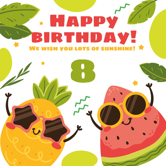 Shining Pineapple And Watermelon Happy 8th Birthday