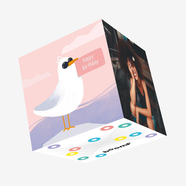Happy Birthday Birds Confetti-exploding Greetings Card