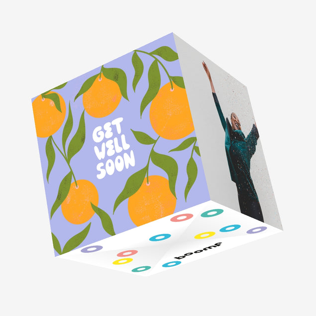 Lovely Oranges Get Well Confetti-exploding Greetings Card