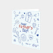 Happy Father's Day Doodle Blue Card