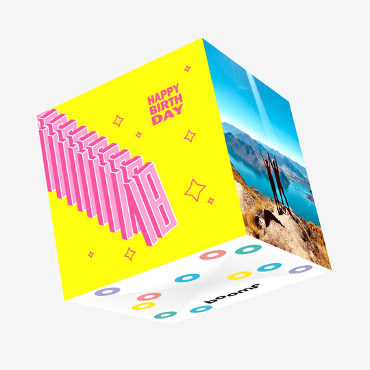 Pink Domino Happy 18th Birthday Confetti-exploding Greetings Card