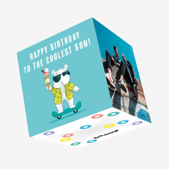 Polar Bear Coolest Son Birthday Confetti-exploding Greetings Card