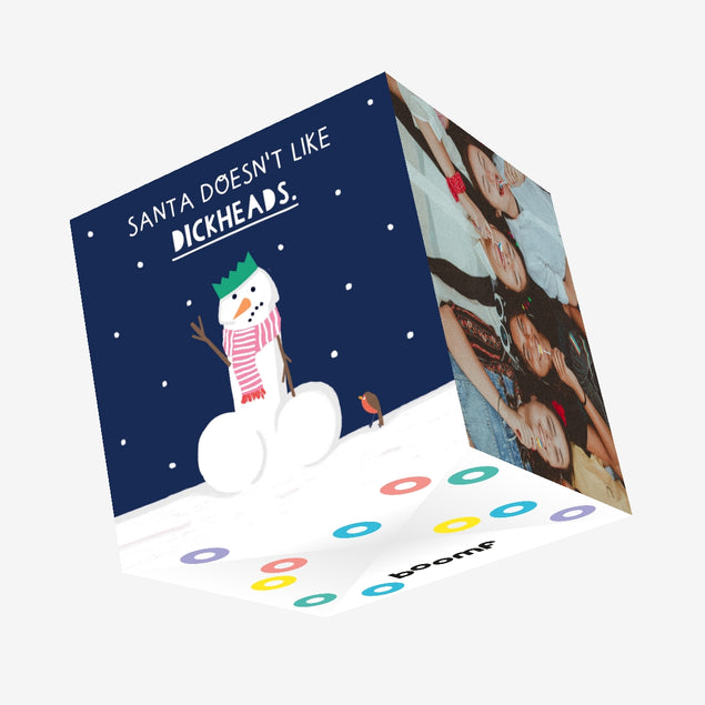 Santa Doesn't Like Dickheads Christmas Confetti-exploding Greetings Card