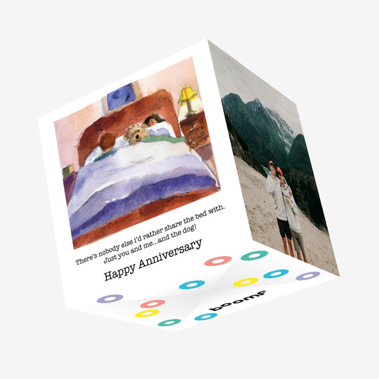 You And Me And The Dog Anniversary Confetti-exploding Greetings Card