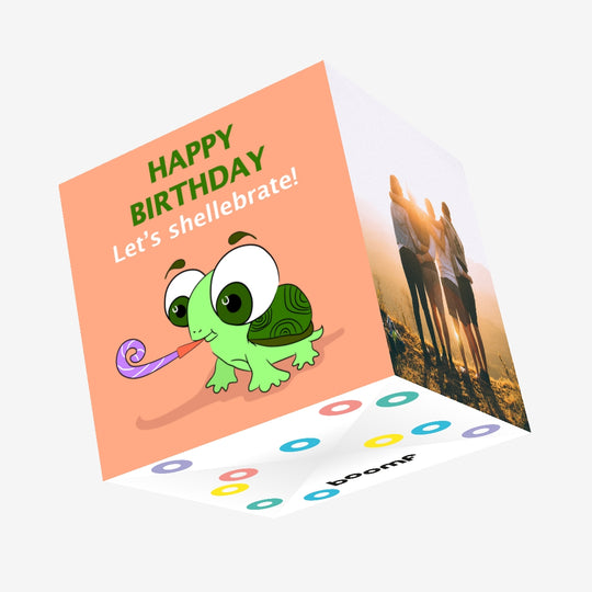 Happy Birthday Let's Shellebrate Confetti-exploding Greetings Card