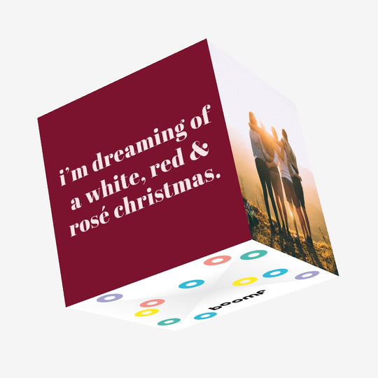White, Red, Ros‚ Christmas Confetti-exploding Greetings Card