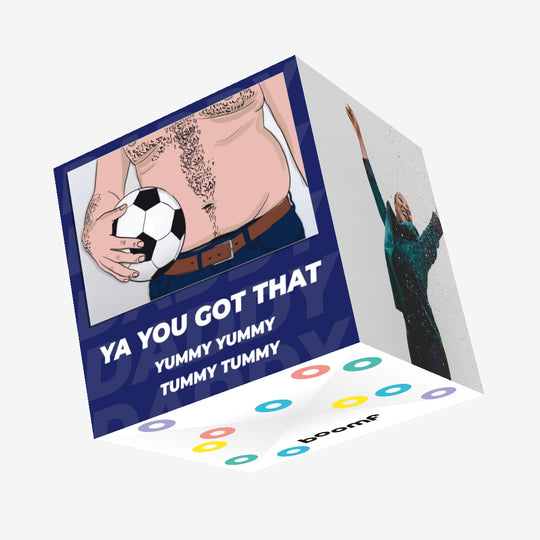 Happy Birthday Hairy Tummy And A Football Confetti-exploding Greetings Card