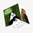 Panda With A Cake Happy Birthday Confetti-exploding Greetings Card