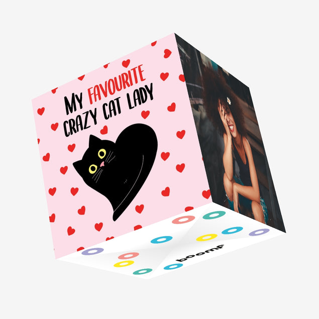 My Favourite Crazy Cat Lady Confetti-exploding Greetings Card