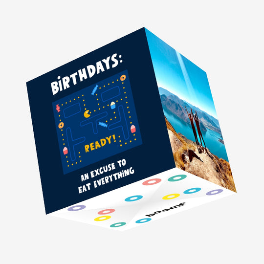 Pacman Excuse To Eat Anything Birthday Confetti-exploding Greetings Card