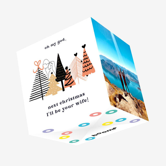 Next Christmas I'll Be Your Wife Abstract Christmas Trees Confetti-exploding Greetings Card