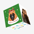 Green Themed Cute German Shepherd Merry Christmas Confetti-exploding Greetings Card
