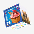 Sweet Cupcake Happy 76th Birthday Confetti-exploding Greetings Card
