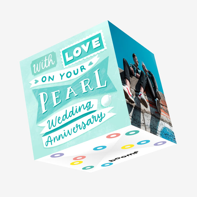 With Love On Your Pearl Wedding Anniversary Confetti-exploding Greetings Card