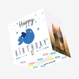 Cute Lovely Blue Bird Happy 12th Birthday Confetti-exploding Greetings Card