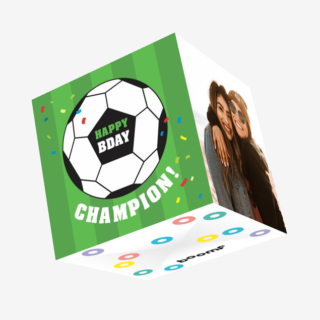 Happy Birthday Champion Football Confetti-exploding Greetings Card