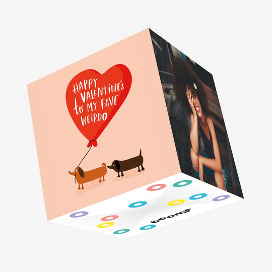 Fave Weirdo Dachshunds And Balloon Valentine's Day Confetti-exploding Greetings Card