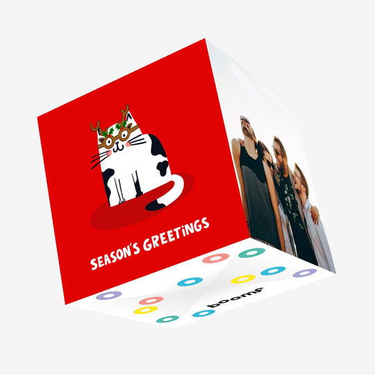 Cat In Glasses Christmas Confetti-exploding Greetings Card