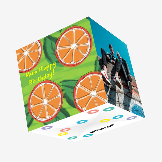 Mum Happy Birthday Juicy Oranges Confetti-exploding Greetings Card