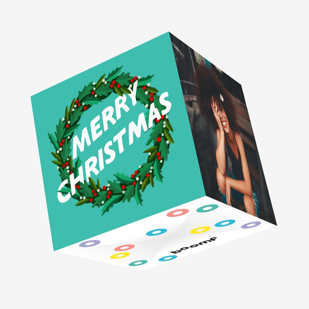 Christmas Wreath Confetti-exploding Greetings Card