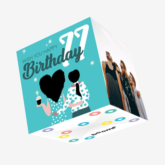 Wish You Happy 77th Birthday Confetti-exploding Greetings Card