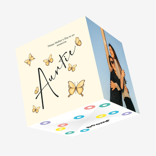 Awesome Auntie Mother's Day Confetti-exploding Greetings Card