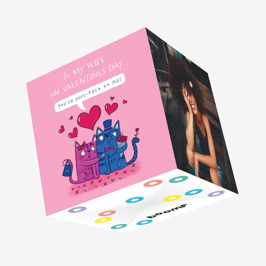 You're Purr-fect Wife Valentine's Day Confetti-exploding Greetings Card