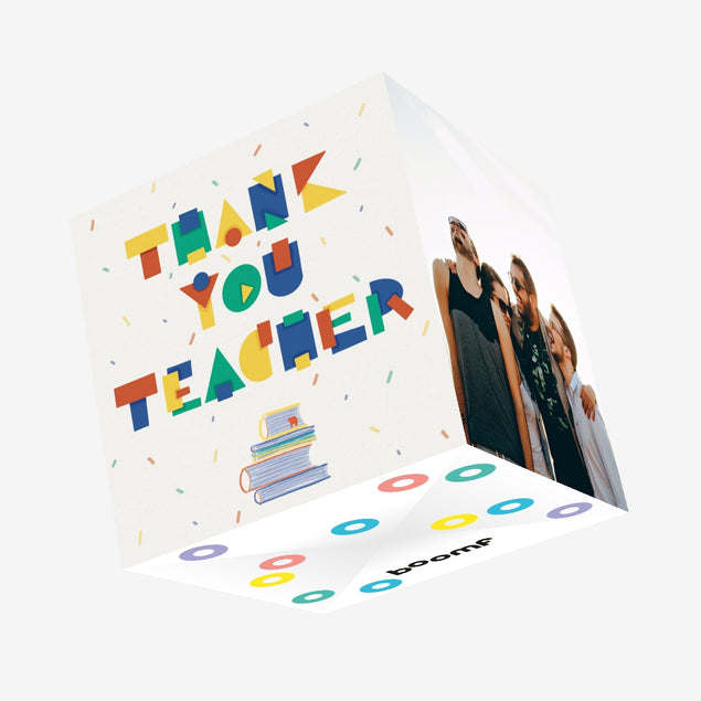 Thank You Teacher Confetti-exploding Greetings Card