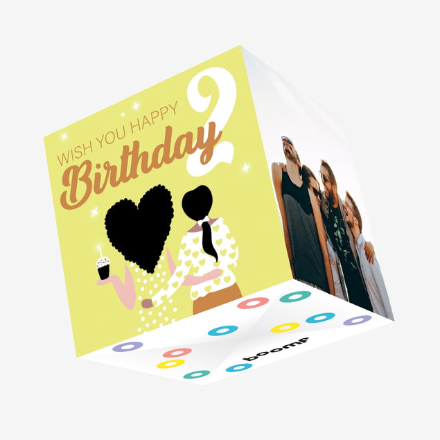 Wish You Happy 2nd Birthday Confetti-exploding Greetings Card