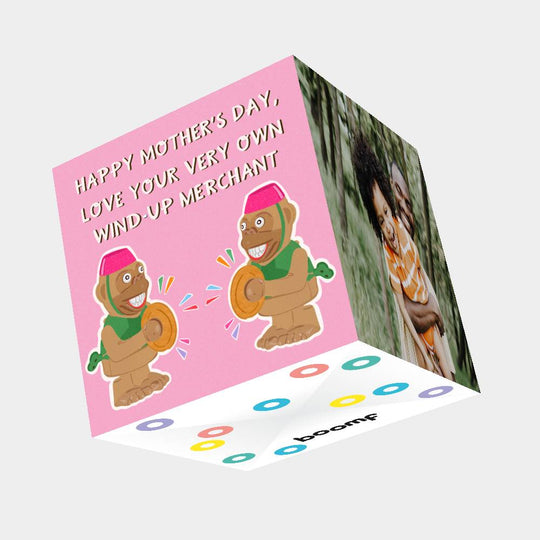 Love Your Very Own Wind-Up Merchant Bomb 3D Cube Card
