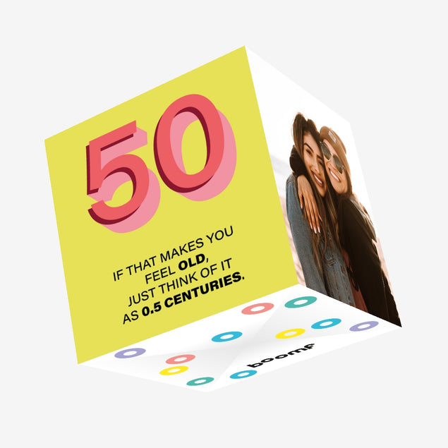 Think Of 50 As 0.5 Centuries Birthday Confetti-exploding Greetings Card