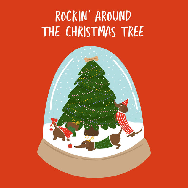Sausage Dogs Dachshund Christmas Tree Card