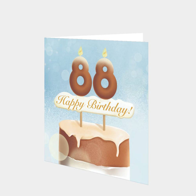 88th Happy Birthday Cake Card