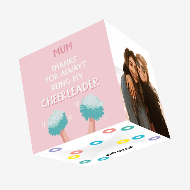 Thanks For Being My Cheerleader Mum Confetti-exploding Greetings Card