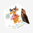 Ginger Cow Happy Birthday Confetti-exploding Greetings Card