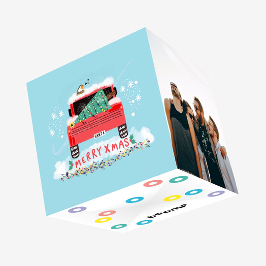 Merry Xmas Pickup Truck Confetti-exploding Greetings Card