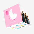Fluffy Alpaca On A Pink Background Congratulations Confetti-exploding Greetings Card