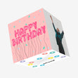 Happy Birthday Balloons Pink Confetti-exploding Greetings Card