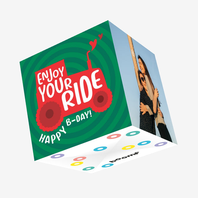 Red Tractor Happy Birthday Confetti-exploding Greetings Card