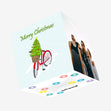 Merry Christmas Bike With Christmas Tree In A Basket Confetti-exploding Greetings Card