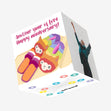 Happy Anniversary Rainbow Alpaca Slippers Confetti-exploding Greetings Card