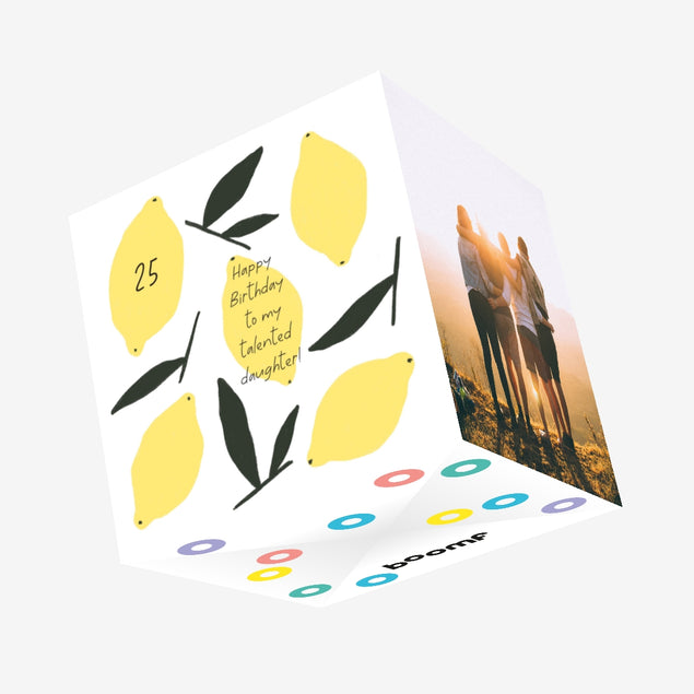 Simply Lemons Happy 25th Birthday Daughter Confetti-exploding Greetings Card