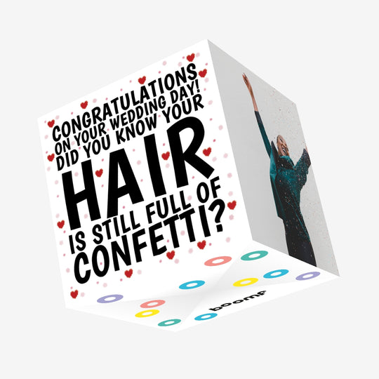Wedding Confetti Hair Confetti-exploding Greetings Card