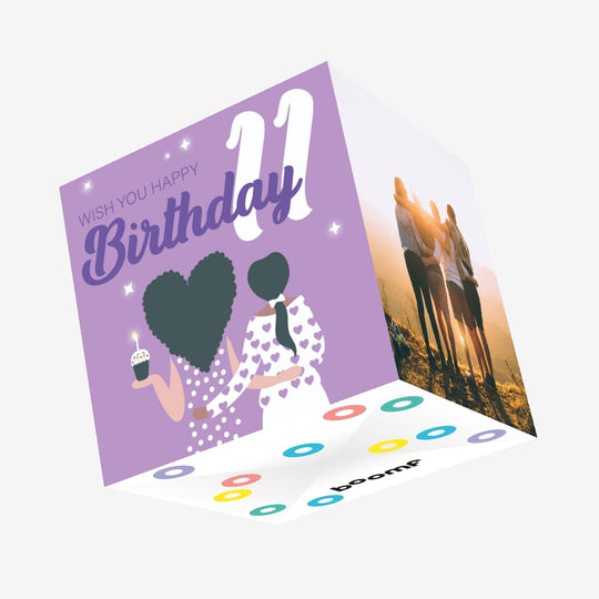 Wish You Happy 11th Birthday Confetti-exploding Greetings Card